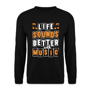 Dj Party Songs Tanzen - Unisex Sweatshirt - black - Front - Alina (178cm) & Michal (187cm)