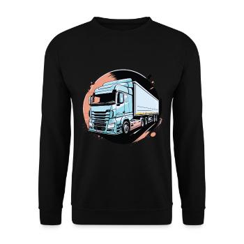 Camion Semi remorque - Sweat-shirt Unisexe - noir - Devant - Alina (178cm) & Michal (187cm)