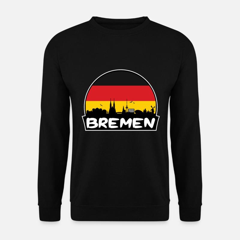Bremen Deutschland Flagge Skyline Silhouette Reisen - Unisex Pullover - Schwarz