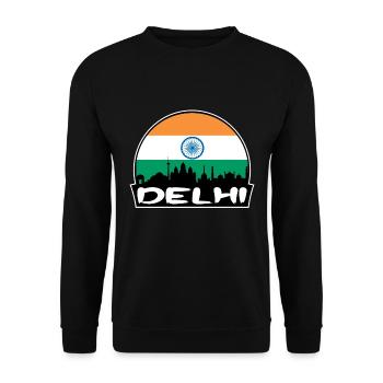 Delhi Inde Flag Skyline Silhouette Voyage - Sweat-shirt Unisexe - noir - Devant - Alina (178cm) & Michal (187cm)