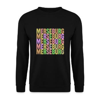 Merseburg an der Saale - Unisex Pullover - Schwarz - Vorne - Alina (178cm) & Michal (187cm)