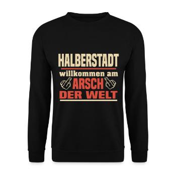 Halberstadt - Unisex Pullover - Schwarz - Vorne - Alina (178cm) & Michal (187cm)