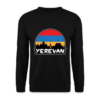 Erevan Arménie Flag Skyline Silhouette Voyage - Sweat-shirt Unisexe - noir - Devant - Alina (178cm) & Michal (187cm)