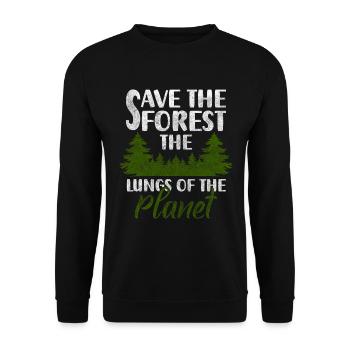 Forest Hiking Planet Hunter - Unisex Sweatshirt - black - Front - Alina (178cm) & Michal (187cm)