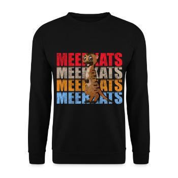 Erdmännchen Zoo Niedlich - Unisex Pullover - Schwarz - Vorne - Alina (178cm) & Michal (187cm)