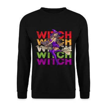 Sorcières Balai de sorcière Halloween - Sweat-shirt Unisexe - noir - Devant - Alina (178cm) & Michal (187cm)