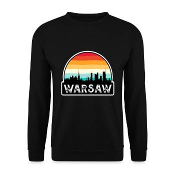 Varsovie Pologne Flag Skyline Souvenir de voyage - Sweat-shirt Unisexe - noir - Devant - Alina (178cm) & Michal (187cm)
