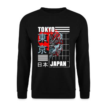 Tokyo City City Temple - Unisex Sweatshirt - black - Front - Alina (178cm) & Michal (187cm)