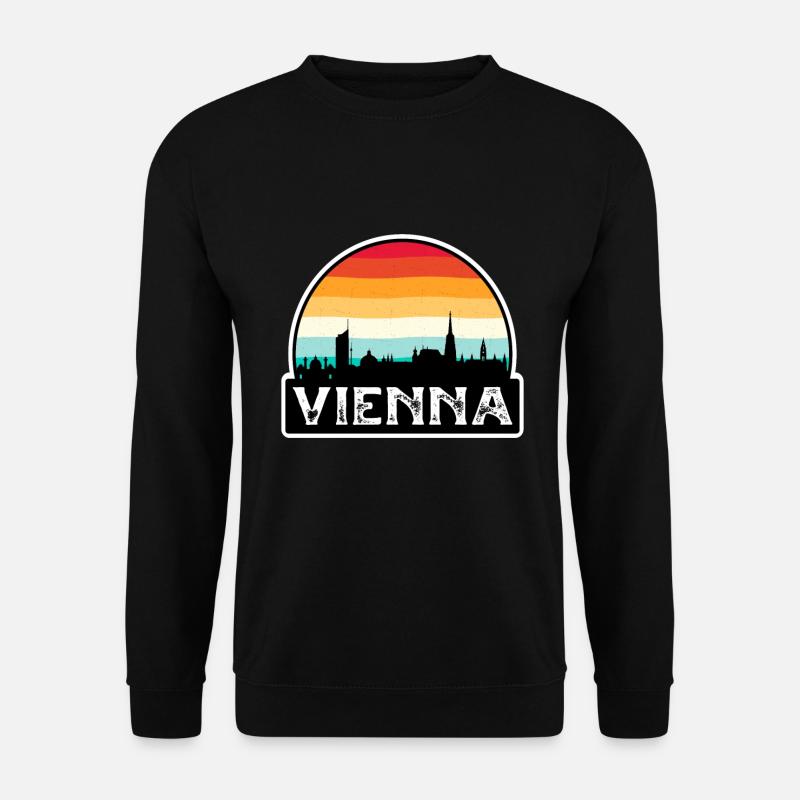 Wien Österreich Flagge Skyline Reisesouvenir - Unisex Pullover - Schwarz