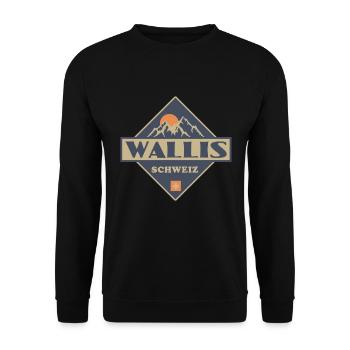 Kanton Wallis - Unisex Pullover - Schwarz - Vorne - Alina (178cm) & Michal (187cm)