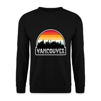 Souvenir de voyage de Vancouver Canada Flag Skyline - Sweat-shirt Unisexe - noir - Devant - Alina (178cm) & Michal (187cm)