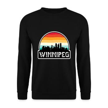 Winnipeg Kanada Flagge Skyline Reisesouvenir - Unisex Pullover - Schwarz - Vorne - Alina (178cm) & Michal (187cm)
