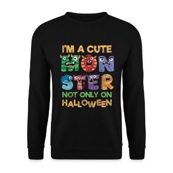 Halloween creepy disguise - Unisex Sweatshirt - black - Front - Alina (178cm) & Michal (187cm)