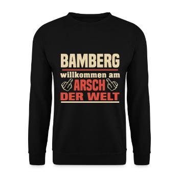 Bamberg - Unisex Pullover - Schwarz - Vorne - Alina (178cm) & Michal (187cm)