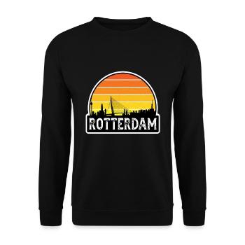 Rotterdam Pays-Bas Flag Skyline Souvenir de voyage - Sweat-shirt Unisexe - noir - Devant - Alina (178cm) & Michal (187cm)