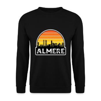 Almere Pays-Bas Flag Skyline Souvenir de voyage - Sweat-shirt Unisexe - noir - Devant - Alina (178cm) & Michal (187cm)
