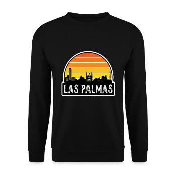 Las Palmas Spain Flag Skyline Travel Souvenir - Unisex Sweatshirt - black - Front - Alina (178cm) & Michal (187cm)
