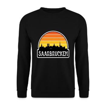 Sarrebruck Allemagne Flag Skyline Souvenir de voyage - Sweat-shirt Unisexe - noir - Devant - Alina (178cm) & Michal (187cm)