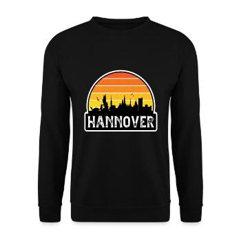 Hannover Deutschland Flagge Skyline Reisesouvenir - Unisex Pullover - Schwarz - Vorne - Alina (178cm) & Michal (187cm)