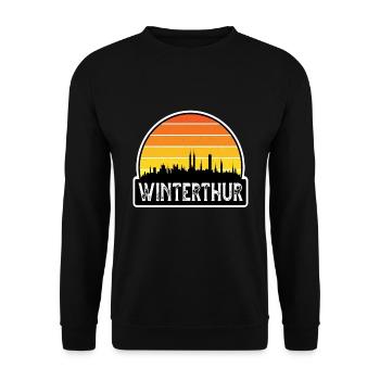 Winterthur Schweiz Flagge Skyline Travel Souveni - Unisex Pullover - Schwarz - Vorne - Alina (178cm) & Michal (187cm)