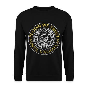 Thor Nordmann Asgard Symbol - Unisex Sweatshirt - black - Front - Alina (178cm) & Michal (187cm)