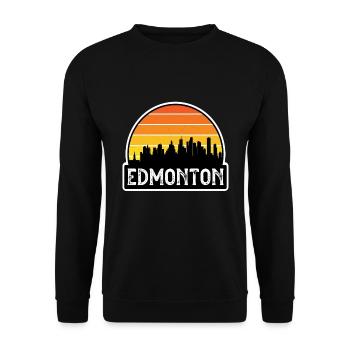 Edmonton Canada Flag Skyline Souvenir de voyage - Sweat-shirt Unisexe - noir - Devant - Alina (178cm) & Michal (187cm)