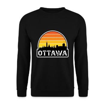 Souvenir de voyage de la ligne d’horizon du drapeau du Canada d’Ottawa - Sweat-shirt Unisexe - noir - Devant - Alina (178cm) & Michal (187cm)
