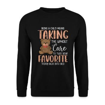 Kuscheltier Kind Niedlich - Unisex Pullover - Schwarz - Vorne - Alina (178cm) & Michal (187cm)