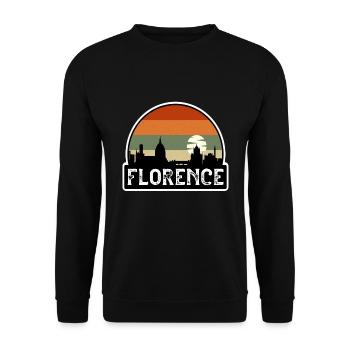 Florence Italy Flag Skyline Travel Souvenir - Unisex Sweatshirt - black - Front - Alina (178cm) & Michal (187cm)