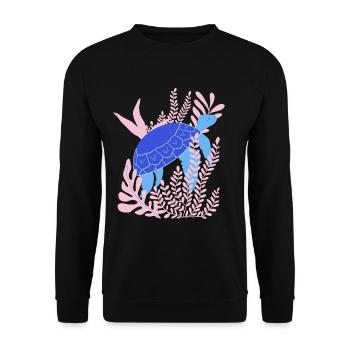 Underwater: turtle - Unisex Sweatshirt - black - Front - Alina (178cm) & Michal (187cm)