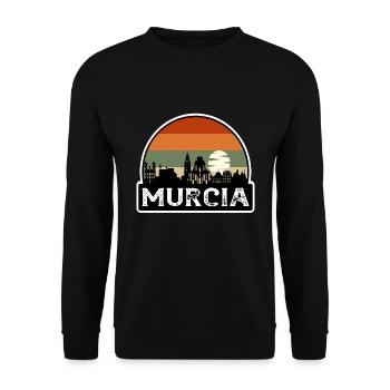 Murcia Spain Flag Skyline Travel Souvenir - Unisex Sweatshirt - black - Front - Alina (178cm) & Michal (187cm)