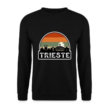 Trieste Italy Flag Skyline Travel Souvenir - Unisex Sweatshirt - black - Front - Alina (178cm) & Michal (187cm)