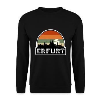 Erfurt Germany Flag Skyline Travel Souvenir - Unisex Sweatshirt - black - Front - Alina (178cm) & Michal (187cm)