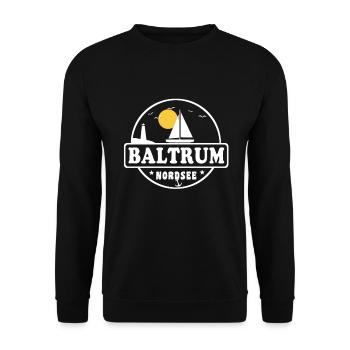 Ostsee Segelboot Leuchtturm Baltrum - Unisex Pullover - Schwarz - Vorne - Alina (178cm) & Michal (187cm)