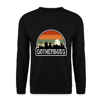 Gothenburg Sweden Flag Skyline Travel Souvenir - Unisex Sweatshirt - black - Front - Alina (178cm) & Michal (187cm)