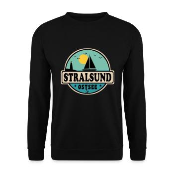 Stralsund - Unisex Pullover - Schwarz - Vorne - Alina (178cm) & Michal (187cm)