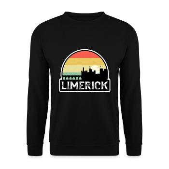Limerick Ireland Flag Skyline Travel Souvenir - Unisex Sweatshirt - black - Front - Alina (178cm) & Michal (187cm)