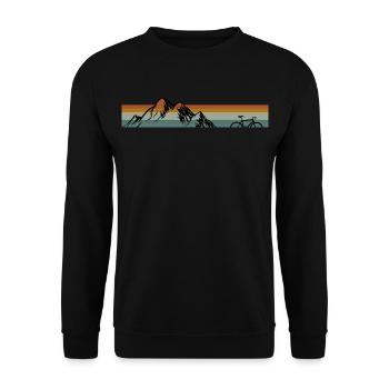 Mountain and MTB - Unisex Sweatshirt - black - Front - Alina (178cm) & Michal (187cm)