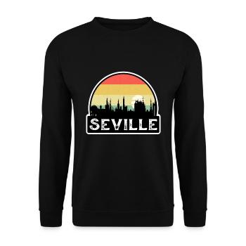 Séville Espagne Flag Skyline Souvenir de voyage - Sweat-shirt Unisexe - noir - Devant - Alina (178cm) & Michal (187cm)