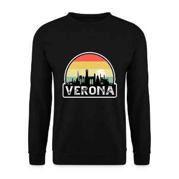 Vérone Italie Flag Skyline Souvenir de voyage - Sweat-shirt Unisexe - noir - Devant - Alina (178cm) & Michal (187cm)