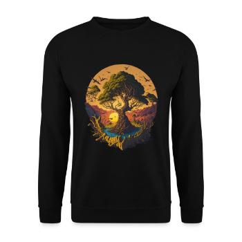 Bonsai Tree Bonsai Bowl Japanese Tree - Unisex Sweatshirt - black - Front - Alina (178cm) & Michal (187cm)