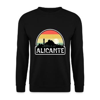 Alicante Espagne Flag Skyline Souvenir de voyage - Sweat-shirt Unisexe - noir - Devant - Alina (178cm) & Michal (187cm)