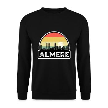 Almere Pays-Bas Flag Skyline Souvenir de voyage - Sweat-shirt Unisexe - noir - Devant - Alina (178cm) & Michal (187cm)