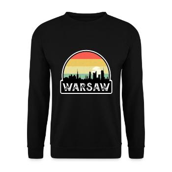 Varsovie Pologne Flag Skyline Souvenir de voyage - Sweat-shirt Unisexe - noir - Devant - Alina (178cm) & Michal (187cm)