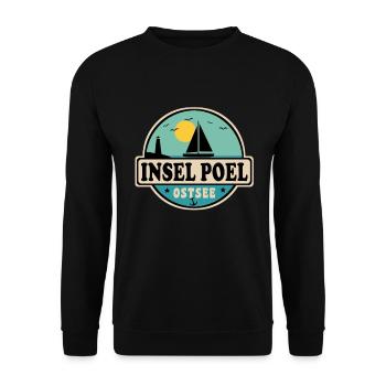 Insel Poel Ostsee Segelboot Leuchtturm - Unisex Pullover - Schwarz - Vorne - Alina (178cm) & Michal (187cm)