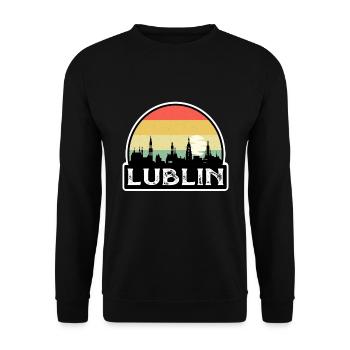 Lublin Pologne Flag Skyline Souvenir de voyage - Sweat-shirt Unisexe - noir - Devant - Alina (178cm) & Michal (187cm)