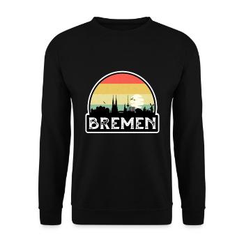 Souvenir de voyage de Brême Allemagne Flag Skyline - Sweat-shirt Unisexe - noir - Devant - Alina (178cm) & Michal (187cm)