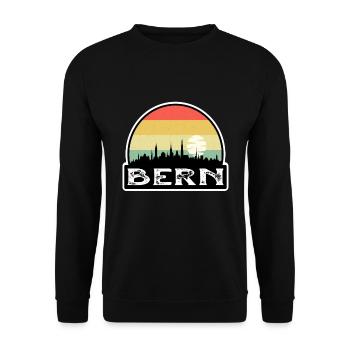 Bern Switzerland Flag Skyline Travel Souvenir - Unisex Sweatshirt - black - Front - Alina (178cm) & Michal (187cm)