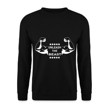 Unleash The Beast Gym Motivation - Unisex Sweatshirt - black - Front - Alina (178cm) & Michal (187cm)