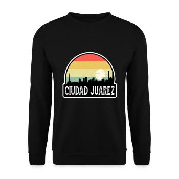 Ciudad Juarez Mexique Flag Skyline Souvenir de voyage - Sweat-shirt Unisexe - noir - Devant - Alina (178cm) & Michal (187cm)